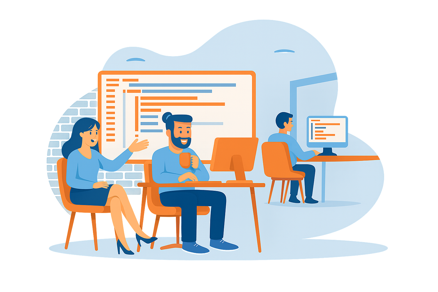 Team working on software solutions